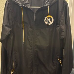 Black Lightweight Jacket with Yellow Accents